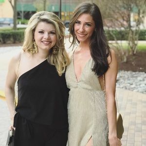 Superdown gold maxi dress.